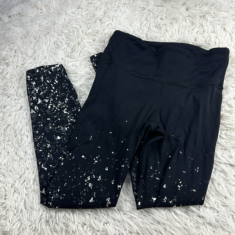 Lululemon Speed Wunder Mid Rise Crop 23" *Speckle Shine Black / Deep Coal / Silv